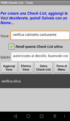 PARAMOTOR Check-List Screen 2