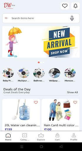 Android application DW Shop screenshort