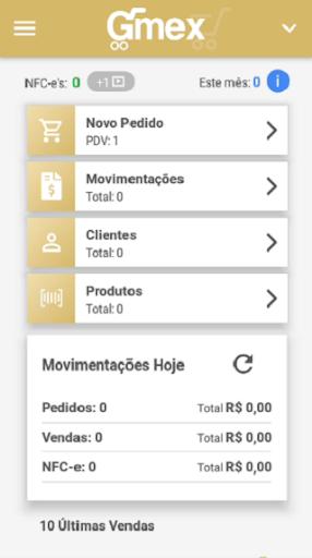 Gmex: Gestão de pedidos e NFCe Screen 2
