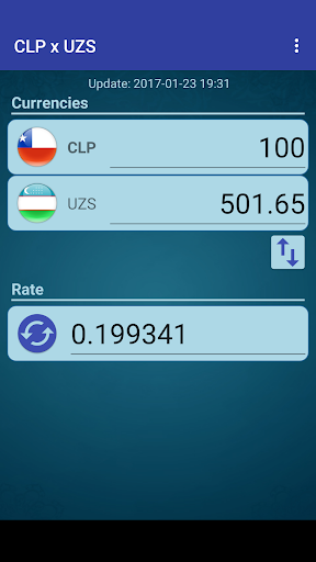 Android application Chile Peso x Uzbekistani Sum screenshort