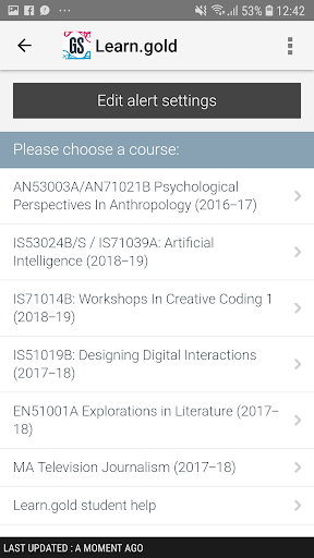 Goldsmiths Student App Screen 3