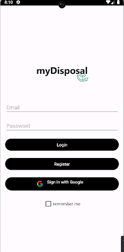Android application myDisposal screenshort