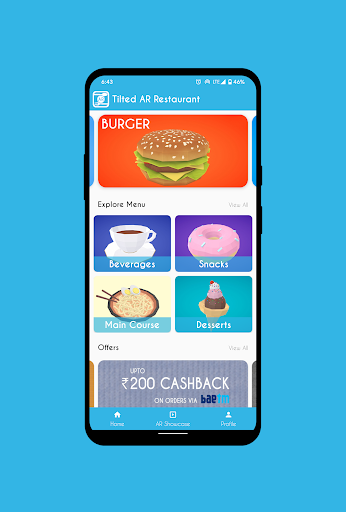 Android application Tilted AR Restaurant screenshort