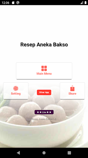 Android application Resep Aneka Bakso screenshort