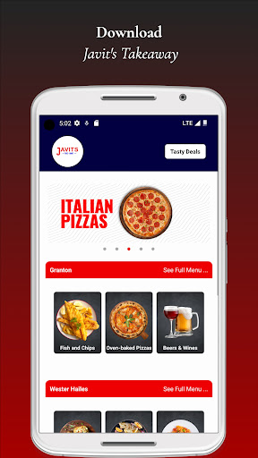 Android application Javits Takeaway Edinburgh screenshort