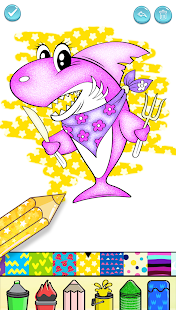 Baby Shark Coloring Book Glitter