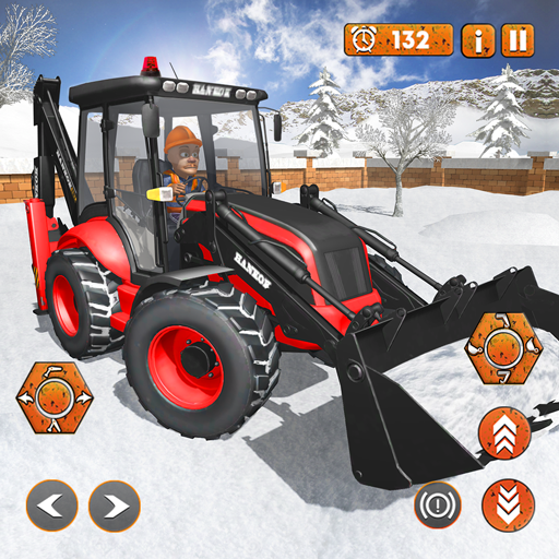 3D tractor Excavator Snow Plow  Icon