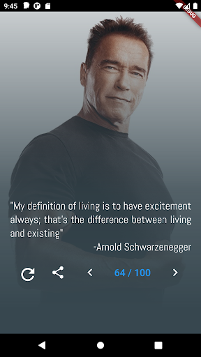 Android application Arnold Schwarzenegger Quotes screenshort