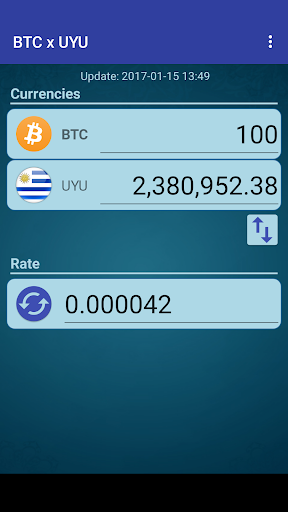 Android application Bitcoin x Uruguayan Peso screenshort