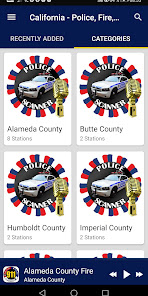 California Police, Sheriff and EMS radio scanner
