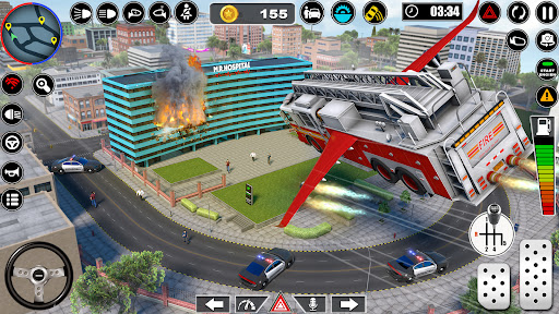 Android application Flying Fire Truck Simulator screenshort