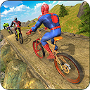 Superhero BMX Bicycle racing hill climb offroad icon