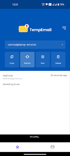 Android application Temp email - Disposable email screenshort