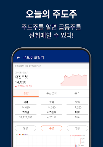 Android application 주도주 포착기 - 오늘 급등주식 찾기 screenshort