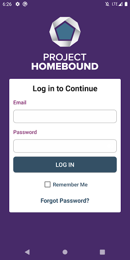 Android application Project Homebound screenshort