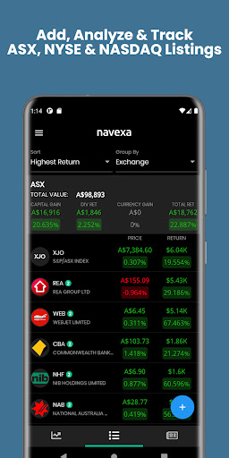 Navexa Portfolio Tracker Screen 2
