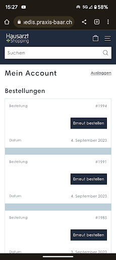 Medis online Bestellen Screen 2