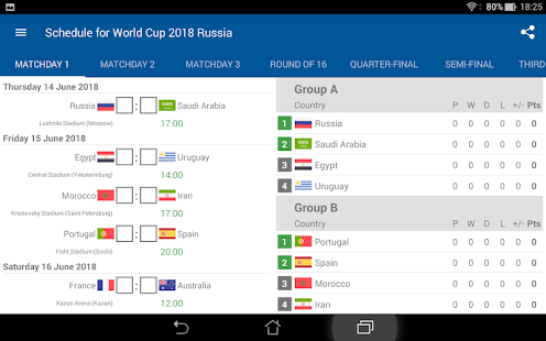 Schedule for World Cup 2018 Russia 1.0.2 APK screenshots 8