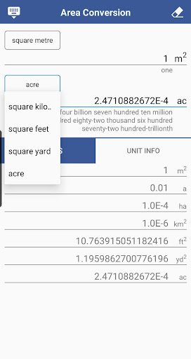 Area Conversion Screen 2