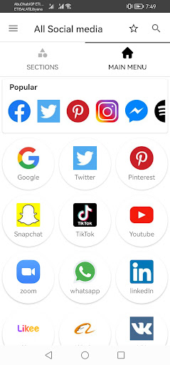 Android application all social media apps in 1 app screenshort