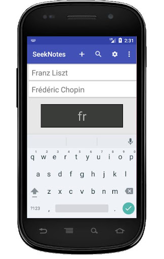 Seek-Notes handling notes, to- Screen 3