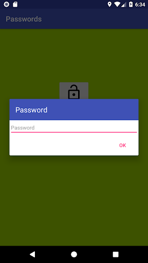 Android application Passwords screenshort