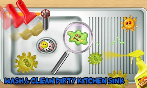 Jogos de lavar louça para meninas: limpeza cozinha Casual INSTALAR