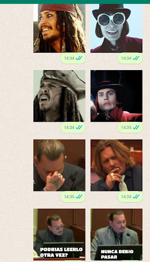Android application Stickers de johnny depp screenshort
