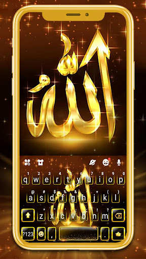 Android application Gold Shine Allah Keyboard Them screenshort