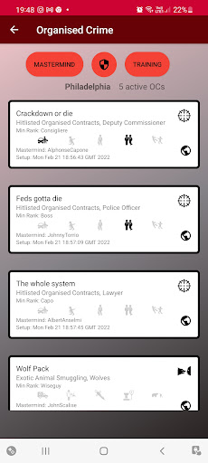 Android application Mafia Mobile screenshort