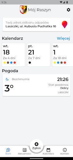 Android application Zgłoś info screenshort