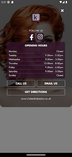 Klickers Hair Salon Screen 2