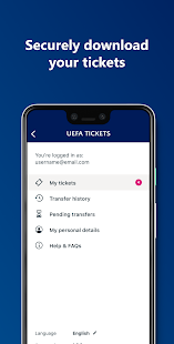 UEFA Mobile Tickets Screenshot