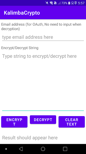 Android application KalimbaCrypto screenshort