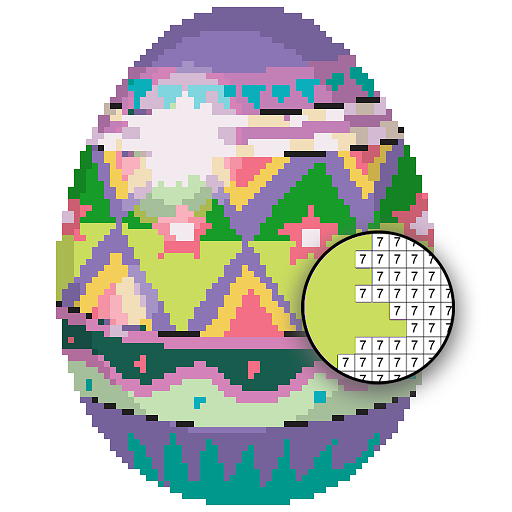 Easter Eggs Pixel Art Painting  Icon