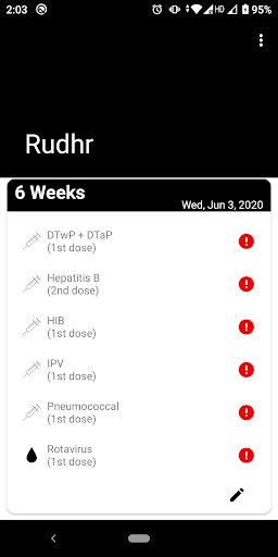 Indian Vaccination Schedule Screen 2
