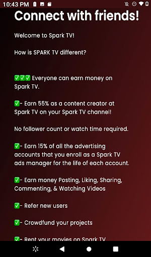 Android application Spark TV screenshort