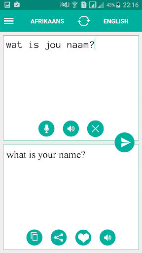 Android application Afrikaans English Translator screenshort