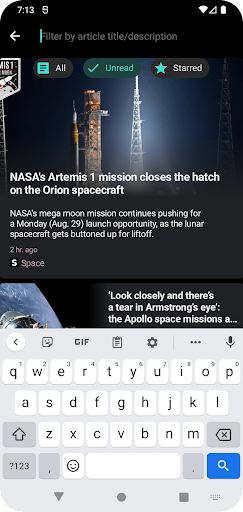 SpaceNews Screen 3