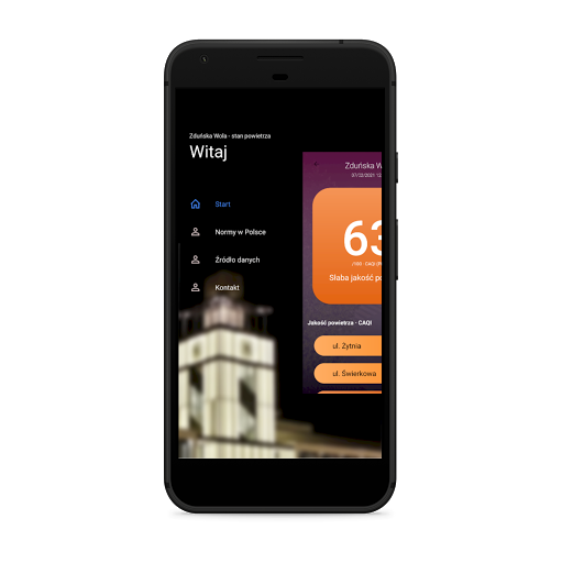 Android application Powietrze w Zduńskiej Woli screenshort