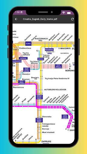 Android application Zagreb tram Map 2024 screenshort