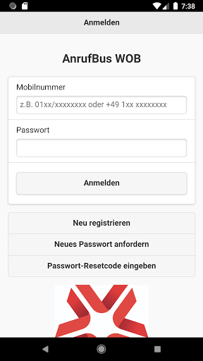 Android application AnrufBus WOB screenshort