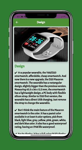 Y68 Plus smart watch Guide Screen 2