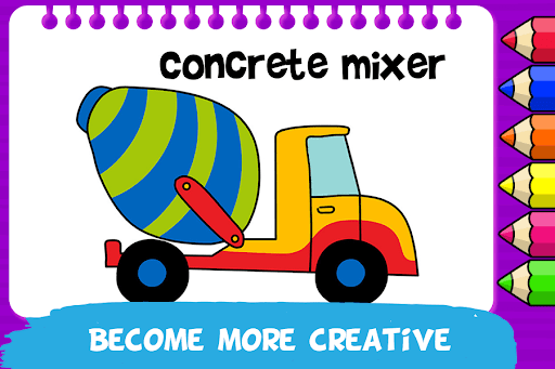 Construction Vehicles Coloring Screen 3