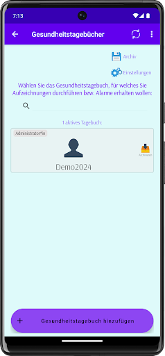 Android application Gesundheitssignal screenshort