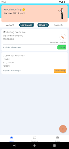 JAM - Job Application Manager Screen 2