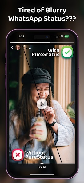 PureStatus: ByeBye Blur Status 2023.62 APK + Mod (Unlimited money) untuk android