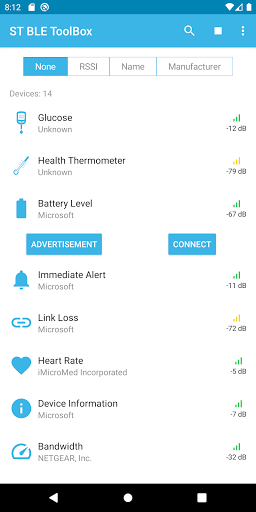 Screenshot of ST BLE Toolbox