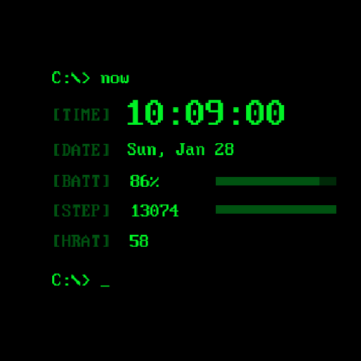 DOS Style Watch face logo