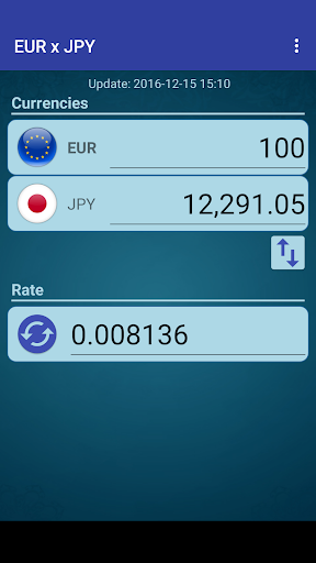 Android application Euro x Japanese Yen screenshort